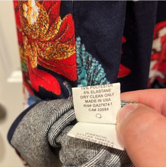 Evelyn Dress for Anthropologie Dark Blue Floral Wrap Style Size XS - Picture 10 of 11